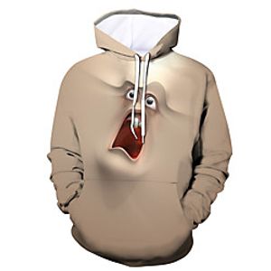 Men's Pullover Hoodie Sweatshirt Graphic Abstract Hooded Daily Going out 3D Print Casual Hoodies Sweatshirts  Beige miniinthebox