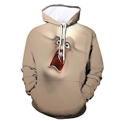 Men's Pullover Hoodie Sweatshirt Graphic Abstract Hooded Daily Going out 3D Print Casual Hoodies Sweatshirts  Beige miniinthebox