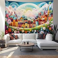 Dream House Hanging Tapestry Wall Art Large Tapestry Mural Decor Photograph Backdrop Blanket Curtain Home Bedroom Living Room Decoration Lightinthebox - thumbnail
