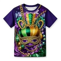 Carnival Boys 3D Mask Tee Shirt Short Sleeve 3D Print Summer Spring Active Sports Fashion Polyester Kids 3-12 Years Crew Neck Outdoor Casual Daily Regular Fit miniinthebox