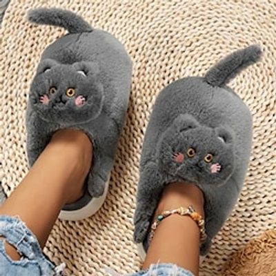 Women's Slippers Fuzzy Slippers Fluffy Slippers House Slippers Warm Slippers Home Daily Solid Color Cat Winter Flat Heel Closed Toe Fashion Casual Minimalism Faux Fur Loafer Gray cat White Cat Black Lightinthebox Women's Slippers Fuzzy Slippers Fluffy Slippers House Slippers Warm Slippers Home Daily Solid Color Cat Winter Flat Heel Closed Toe Fashion Casual Minimalism Faux Fur Loafer Gray cat White Cat Black Lightinthebox