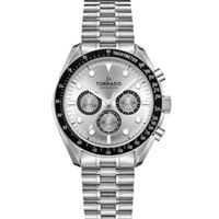 Tornado Cosmic Chrono Men's Chronograph White sunray dial with Black color Circular pattern chrono eyes Watch - T22103-SBSW