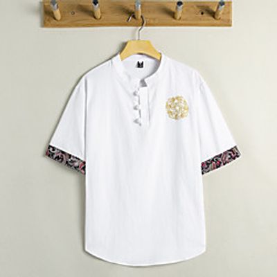 Men's T shirt Other Prints Graphic Short Sleeve Casual Tops Casual Vintage White Black Green miniinthebox