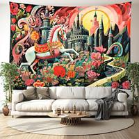 Fantasy Horse Castle Hanging Tapestry Wall Art Large Tapestry Mural Decor Photograph Backdrop Blanket Curtain Home Bedroom Living Room Decoration Lightinthebox