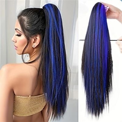 Claw Ponytail Highlight Long Straight Ponytail Extensions Synthetic Clip In Hair Extensions Elegant Natural Looking For Daily Use miniinthebox