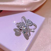 Women Statement Ring AAA Cubic Zirconia Geometrical Silver Brass Floral Theme Statement Elegant Fashion 1pc  Women's  Wedding  Gift Lightinthebox - thumbnail