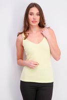 Womens V-Neck Sleeveless Knitted Tank  Yellow - thumbnail