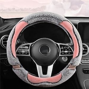 Car Steering Wheel Cover Plush Winter Universal Steering-wheel Anti-slip Comfortable Car Interior Accessory Car Covers In Salon miniinthebox