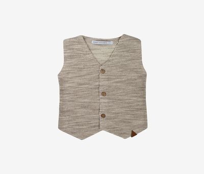 Baby Boys Textured Vest Beige Baby Boys Textured Vest Beige