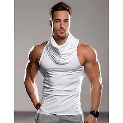 Men's Tank Top Vest Top Undershirt Sleeveless Shirt Plain Pile Neck Outdoor Going out Sleeveless Clothing Apparel Fashion Designer Muscle Lightinthebox