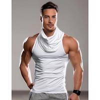 Men's Tank Top Vest Top Undershirt Sleeveless Shirt Plain Pile Neck Outdoor Going out Sleeveless Clothing Apparel Fashion Designer Muscle Lightinthebox