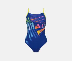 Womens Trace High One Piece Swimsuit  Blue Rebel