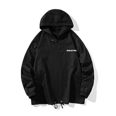 Men's Pullover Hoodie Sweatshirt Pullover Graphic Letter Pocket Daily Holiday Going out Hot Stamping Casual Streetwear Hoodies Sweatshirts  Black Yellow Lightinthebox