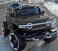 Megastar 12V Kids Ride On Big Blaster Jeep 4Wd Heavy Duty Super SUV for 2-10 yrs kids, Black - WN1166-BLK (UAE Delivery Only)