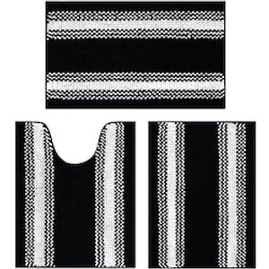 3Pcs Bathroom Rugs and Mats Sets Thick Absorbent Chenille Bath Mat Rug Set Non Slip Soft Shaggy Bath Room Floor Mats for Bathroom miniinthebox