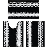 3Pcs Bathroom Rugs and Mats Sets Thick Absorbent Chenille Bath Mat Rug Set Non Slip Soft Shaggy Bath Room Floor Mats for Bathroom miniinthebox - thumbnail