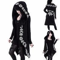 Women's Gothic Hooded Overcoat Goth Girl Plus Size Retro Vintage Punk  Gothic Coat Hoodie Outerwear Wednesday Addams Cosplay Costume Party Long Sleeve Coat Masquerade miniinthebox - thumbnail