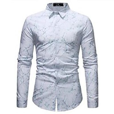 men's casual shirts men printed long sleeve shirt slim business leisure plus size dress male brand tops Lightinthebox