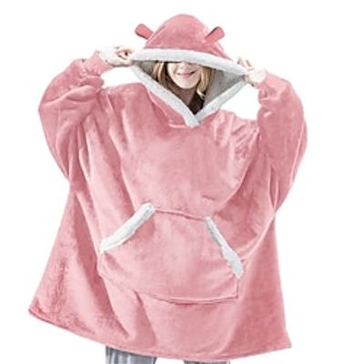 Women's Casual Dress Night Dress Mini Dress Adorable Daily Pocket Solid Color Hooded Home Lounge Pink Wine 2023 Fall Winter One-Size Lightinthebox