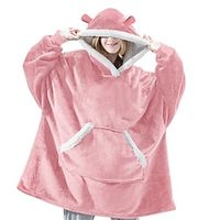 Women's Casual Dress Night Dress Mini Dress Adorable Daily Pocket Solid Color Hooded Home Lounge Pink Wine 2023 Fall Winter One-Size Lightinthebox - thumbnail