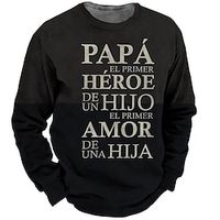 Men's Unisex Sweatshirt Pullover Graphic Prints Letter Print Daily Sports 3D Print Casual Vintage Hoodies Sweatshirts  Black Lightinthebox - thumbnail