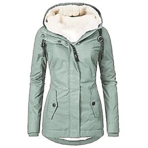 Women's Parka Street Fall Winter Long Coat Windproof Warm 3 in 1 Loose Casual Sports Jacket Long Sleeve Solid Color Zipper Purple Blushing Pink  Waterpoof  Daily Wear Down  Parkas  Lined miniinthebox