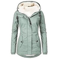 Women's Parka Street Fall Winter Long Coat Windproof Warm 3 in 1 Loose Casual Sports Jacket Long Sleeve Solid Color Zipper Purple Blushing Pink  Waterpoof  Daily Wear Down  Parkas  Lined miniinthebox - thumbnail