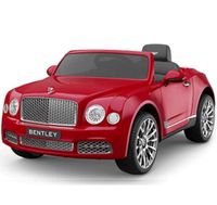 Megastar Ride On Licensed Bentley Mulsanne 12V Power Wheel Ride On Kids With R/C Parental Remote + MP3 USB Music Player + Leather Seat + LED Lights, Red - JE1006 - RED (UAE Delivery Only)