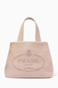Perforated Logo Small Tote Bag in Calf Leather