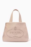 Perforated Logo Small Tote Bag in Calf Leather - thumbnail