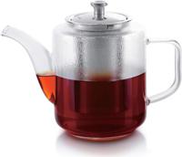 Royalford 960 ml Glass Tea Pot Stainless Steel Strainer, Multi-Colour - RF8262