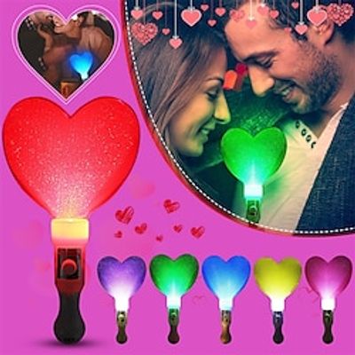 3PCS Flashing Lights Up Glow Sticks Magic Love Heart Wand Glow Party Supplies Concert Xmas Valentine's Day Kid's Gift Toy Glowing Lightinthebox