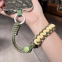 Short Wrist Metal Ring Phone Lanyard with Reinforced Anti-loss Strap Clamp-style Phone Case, Universal Adjustable Braided Strap, Thick and Durable Wrist Strap for Anti-loss, Outdoor Sports, Climbing Rope Lightinthebox