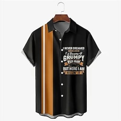 Letter Casual Men's Shirt Daily Wear Going out Weekend Autumn Fall Turndown Short Sleeves Black, Blue, Black-white S, M, L 4-Way Stretch Fabric Shirt Lightinthebox Letter Casual Men's Shirt Daily Wear Going out Weekend Autumn Fall Turndown Short Sleeves Black, Blue, Black-white S, M, L 4-Way Stretch Fabric Shirt Lightinthebox
