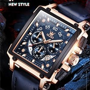 New Olevs Brand Men'S Watches Decorative Calendar Luminous Chronograph Large Dial Quartz Watch Students Casual Men'S Waterproof Wristwatch Lightinthebox