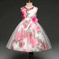 Girls Floral Print Evening Dresses - thumbnail