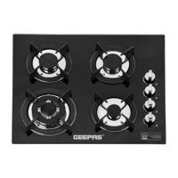 Geepas Built-In Glass Gas Hob | Burners with Separate Automatic Ignition System | Black | GGC31050FFD