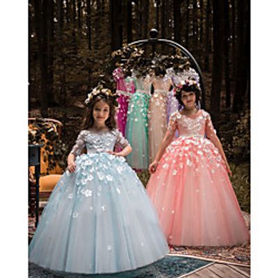 Princess Floor Length Flower Girl Dresses Party Polyester Half Sleeve Jewel Neck with Bow(s) Lightinthebox Princess Floor Length Flower Girl Dresses Party Polyester Half Sleeve Jewel Neck with Bow(s) Lightinthebox