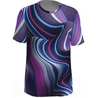 Men's T shirt Graphic Short Sleeve Daily Tops Basic Purple Lightinthebox - thumbnail