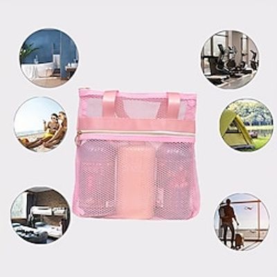 2pcs Mesh Toiletry Bag Hanging Shower Organizer With Zipper For Travel Gym Camping College Dorms Beach Bathroom Supplies Lightinthebox