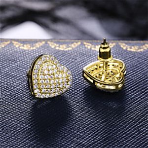 Women's AAA Cubic Zirconia Earrings Classic Heart Stylish Artistic Luxury Trendy Korean 18K Gold Earrings Jewelry White and Sliver  Gold For Wedding Gift Daily Work Festival 1 Pair Lightinthebox