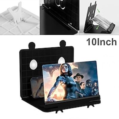 10 Inch 3D Mobile Phone Screen Magnifier Video Amplifier Stand Bracket with Movie Game Magnifying Folding Phone Desk Holder miniinthebox