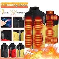 11 Area Men's Heated Vest USB Electric Heated Winter Outdoor Sports Climbing Cycling Hunting Windproof Jacket Women Warm Coat miniinthebox - thumbnail