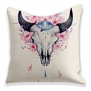 Double Side 1 Pc Cushion Cover  Print 45x45cm Linen for Sofa Bedroom Animal Yak Lightinthebox