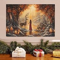 Christmas Wall Art Canvas Prints and Posters Abstract Portrait Pictures Decorative Fabric Painting For Living Room Pictures No Frame miniinthebox - thumbnail