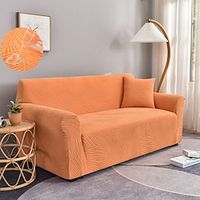 Stretch Sofa Seat Cushion Cover Jacquard Slipcover Elastic Couch Armchair Loveseat 4 or 3 Seater Orange Plain Solid Soft Durable Washable miniinthebox - thumbnail