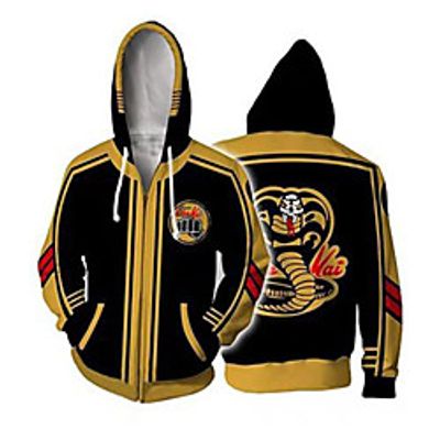 Inspired by Cobra Kai Karate Kid Hoodie Anime 100% Polyester Anime 3D Harajuku Graphic Outerwear For Men's / Women's / Couple's miniinthebox
