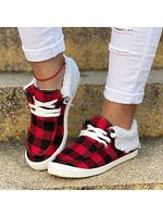 Plaid Halloween Skull Fleece Protection Winter Shoes