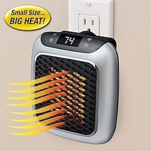 800W Smart Space Electric Small Heater , Wall Outlet Electric Space Heater as Seen on TV with Adjustable Thermostat and Timer and Led Display,Fast Heating, Low Noise, Safe Use Lightinthebox