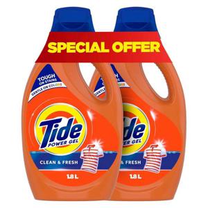 Tide Laundry Detergent Power Gel Clean & Fresh 2 x 1.8 L